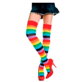 Meia calça 7/8 arco iris colorida cosplay