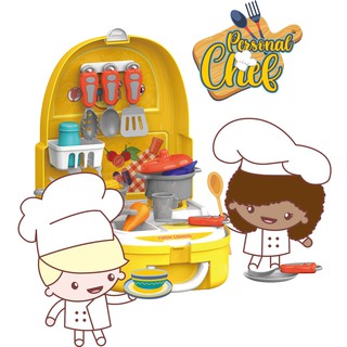Kit Cozinha Infantil Brinquedo maleta mochila Mini Chef - Replaykids (3)