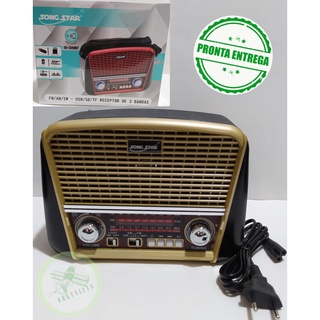 Radio Retro com lanterna AM/FM Bluetooth Song star