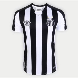 Camisas Camisetas de Time Santos Azul Listrada e Branca Promoção 2021.