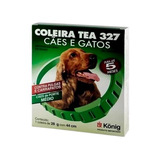 Coleira Tea Antipulgas E Carrapatos Tamanho Média 28gr com 44cm Konig Para cães e gatos