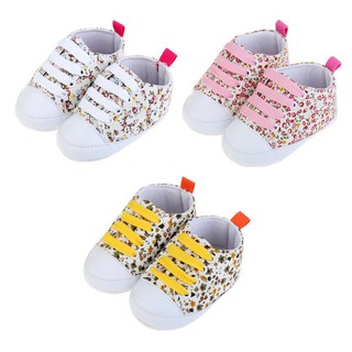 Babyshow Sapatos De Lona De Sola Macia Para Bebê Criança Lace Up Antiderrapante (1)