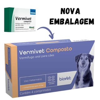 Vermifugo Vermivet Composto 600 mg Pet Cachorro Cães