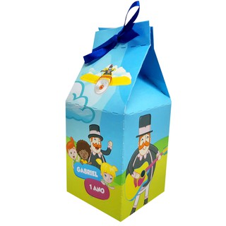 10 Caixinhas Milk Personalizadas para Festas com Fitinha de Cetim