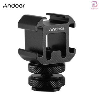 Pr* Andoer 3 Cold Shoe Mount Adapter On-Camera Mount Adapter for Canon Nikon Sony DSLR Camera for LED Video Light Microp