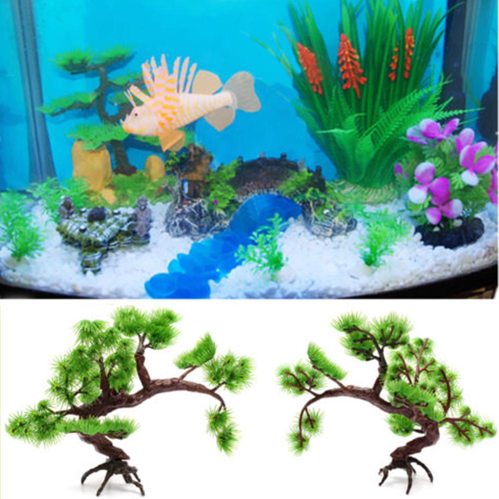 Ornamento De Tanque De Peixes Planta Árvore Artificial De Plástico 13CM Para Aquário Decoração (3)