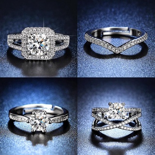 50 estilos de 925 anéis de prata para senhoras da moda com abertura de anel de diamante ajustável joia original