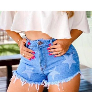 Kit 2 Shorts Jeans Feminino Cintura Alta Hot Pant (2)
