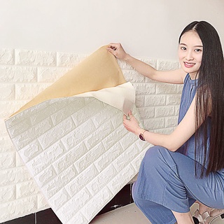 Adesivos de parede à prova d'água de espuma de papel de parede 3D para decoração de casa