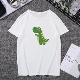 Camiseta Unissex Manga Curta Estampa De Dinossauro Cores Preta E Branca (2)