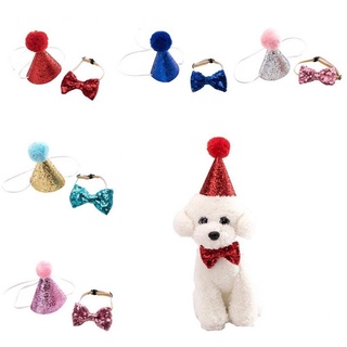 Pet Cat Dog Happy Birthday Hat Party Crown & Bow Tie Suit Soft Cap Puppy Headwear Dog Accessories Party Decoration MYPURE NEIGH