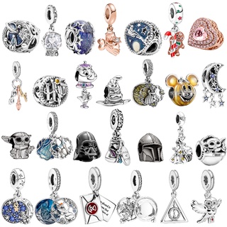 Genuine S925 Silver Heart Pan Charm Beads DIY Jewelry Charm Set Bracelet Jewelry Ladies Gift Trinket Accessories