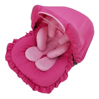 Capa para Bebê Conforto + Apoio Redutor +Capota Balões Pink