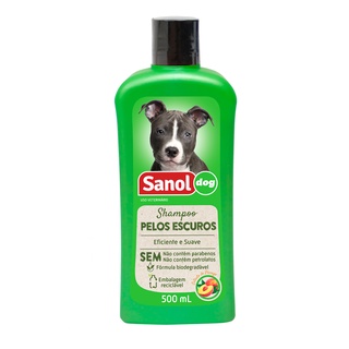 Shampoo Sanol Para Caes Pelos Escuros Uso Veterinario 500ml