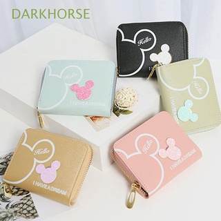 DARKHORSE Solid Color Simple Coin Purse PU Leather Mickey Head Card Bag Korean Style Wallets Women Wallets/Multicolor