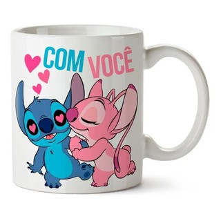 Caneca Personalizada Stitch Lilo Disney COM VOCÊ SEM VOCÊ Porcelana 325 ML (1)