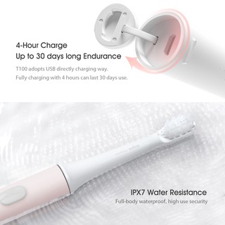 3Color Xiaomi Mijia T100 Sonic Escova de Dentes Elétrica Ultra-sônica Escova de Dentes Automática USB Recarregável À Prova (3)