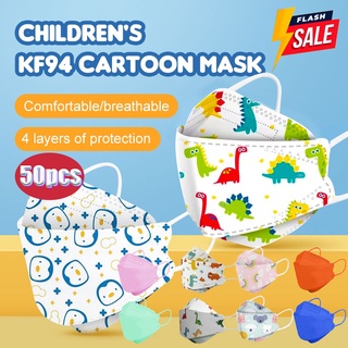 10/50 Máscara Facial KF94 Infantil Evitar Influenza Para Crianças