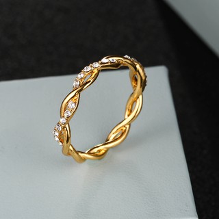 Anéis De Cincin Para Mulheres Prata/Ouro/Rose Gold Cor Jóias De Moda Anel Torcido (5)