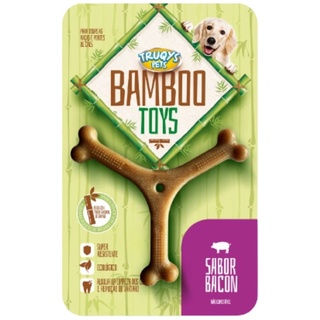 Mordedor Para Cães Bamboo Y Pequeno Sabor Bacon - Auxilia na Limpeza e Remoção de Tártaro - Truqys Pets