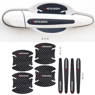 8Pcs Carbon Fiber Handle Protection Film Sticker For Mitsubishi Xpander Triton Storm Lancer Pajero ASX Mirage Grandis
