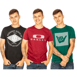 Kit 3 Camisetas Camisa Blusas Masculinas Multimarcas