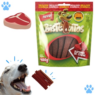 Petisco Bifinho para Cachorro Bistequitos para Cães Sabor Carne - 400 g