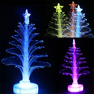 1PC Color Fiber Optic Slow Flash LED Mini Christmas Tree with Top Star Battery Powered (4)