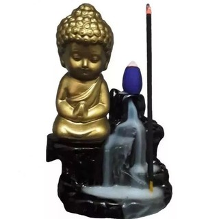 Incensário incenso Cascata Buda Backflow Bronze