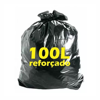 Sacos para lixo preto 100L reforçado pacote com 10 unidades