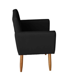 Poltrona Cadeira Decorativa Nina Suede Preto- Móveis Mafer 2 (3)
