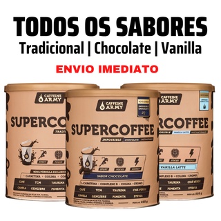 Supercoffee Todos os sabores Tradicional Chocolate Vanilla 220 g Caffeine Army cafe termogenico