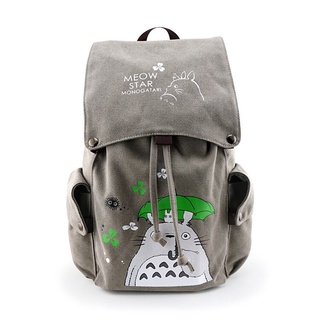 Totoro mochila escolar de lona, bolsa escolar de viagem com espada para arte on-line em titan on attack