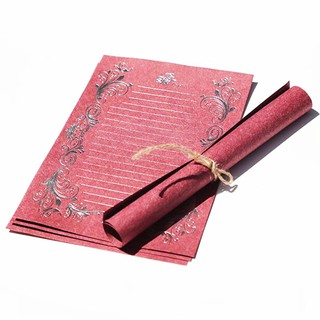 4 Folhas De Luxo Elegante Retro Vintage Bonito Design Escrita Papelaria Bronzing Grinalda Almofada De Papel Carta Criativo (5)