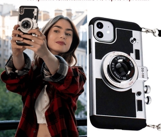 Capa de telefone Câmera digital com capa de alça para iPhone 12 12 mini 11 Pro XS MAX XR X Se 2020 6 6S 7 8 Plus Capa protetora