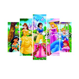 Princesa da Disney kit com 1 quadros mosaico + 6 totens de mesa em mdf decoração para festa (4)
