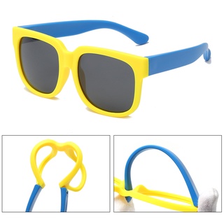 Óculos De Sol Polarizados Quadrados Crianças Moda Retro Proteção UV400