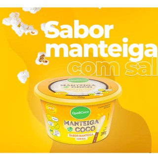 Manteiga de Coco 200Gr Qualicoco ( Sabores Manteiga sem sal, Manteiga com sal) (7)