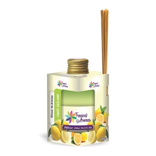 Aromatizador E Difusor De Ambiente com Varetas Limão Siciliano 250ml Tropical Aromas