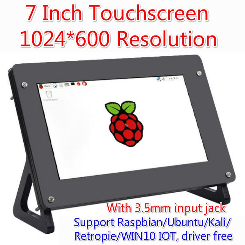 Raspberry Pi 7 Polegada Display LCD Com Suporte De Acrílico 1024x600 Plug & Play Sem Necessidade Motorista
