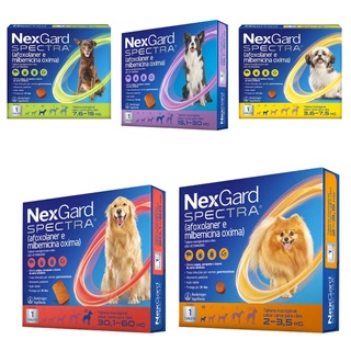 Nexgard Spectra:Antipulgas Carrapatos e Vermes para Cães de 2 a 3.5Kg A 30 a 60Kg -1 Tablete
