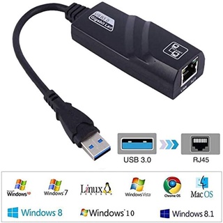 Adaptador Ethernet USB 3.0 Gigabit 1000 Mbps Rede Cabeada RJ45 Internet 10/100/1000 - Computador PC Desktop Notebook Mi (3)