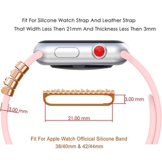 Metal encantos anel decorativo para apple assistir banda diamante ornamento pulseira de silicone relógio inteligente acessórios para iwatch X7 T500 T500+ T500 Plus T500+ Plus W26 W46 W56 IWO 8 12 LITE X6 T600 X8 U68 W27 W37 IWO (4)