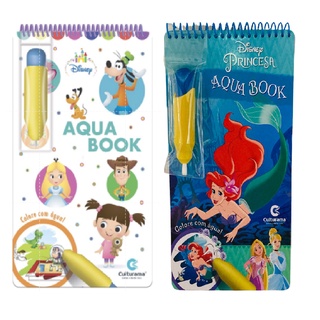 Aqua book Disney Baby Princesas Culturama Livro Pintar com agua Desenhos Colorir Infantil Educativo Bebê