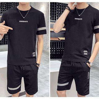 Conjunto de camiseta masculina manga curta + shorts M-4XL (6)