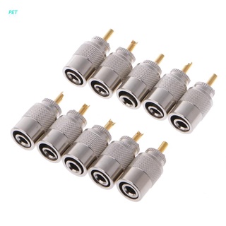 PET 10 Pcs UHF PL-259 Male Solder RF Connector Plugs For RG8X Coaxial Coax Cable