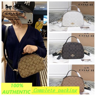 100% Coach single shoulder messenger bag female handbag double compartments in stock with receipt 1591