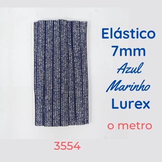 1 metro Elástico Lurex chato 7mm Azul Marinho 3554 001 - 284A30
