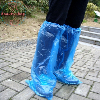 Capa De Sapato Descartável De Plástico Azul Para Chuva E Botas (1)