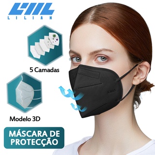 Mascaras Facial Respiratória Proteção com 5 Camadas Pff2/Kn95 - 10 Unidades - Colorida
